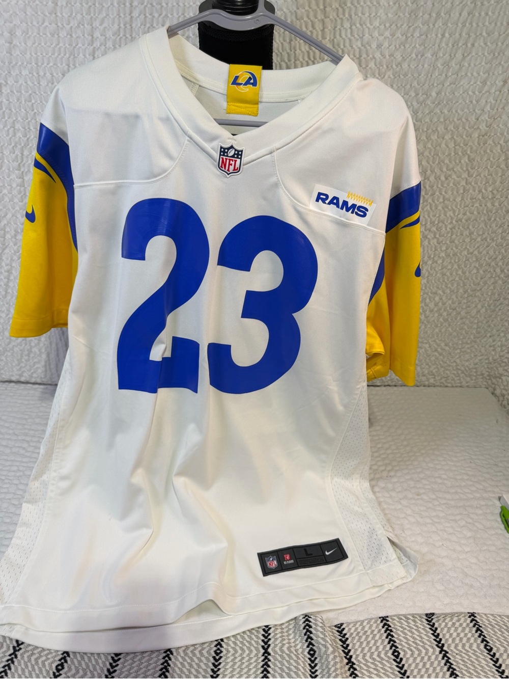 NFL Los Angeles Rams White, Royal Blue & Yellow #23 Jersey